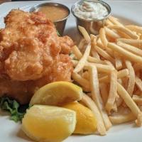 Fish & Chips · Tempura battered cod fillets and French fries.