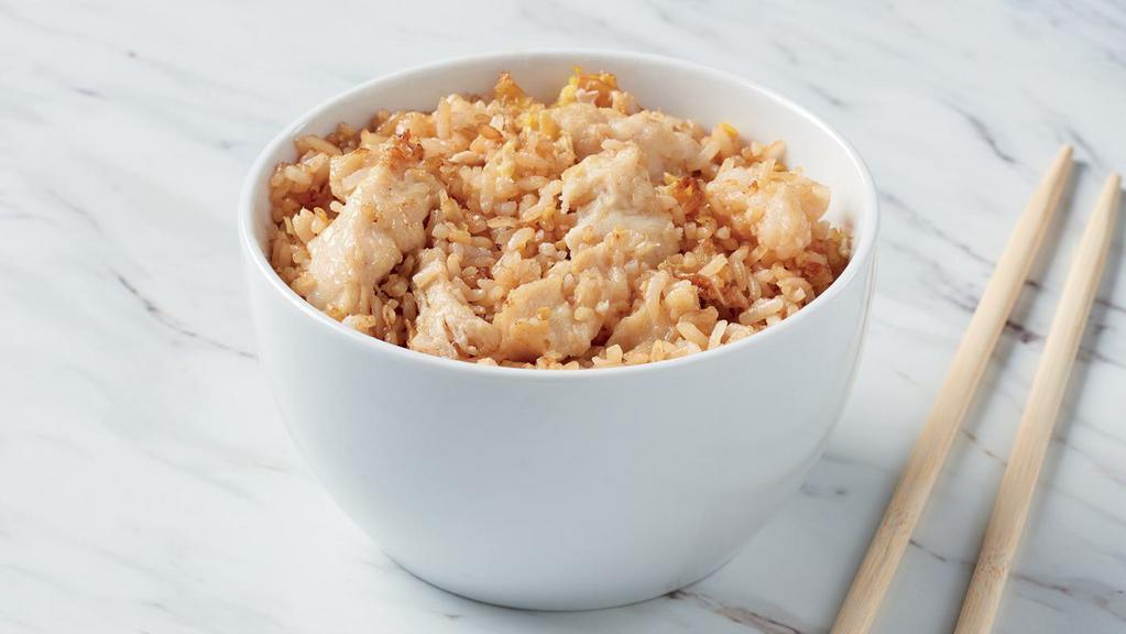 Chicken Fried Rice · Steamed rice that is tossed in the wok with chicken, scrambled eggs and more. 940 cal./1890 cal.