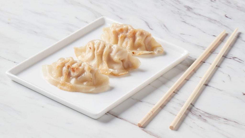 Pot Stickers · Stuffed with pork and mixed vegetables, a popular appetizer. 100 cal./290 cal.
