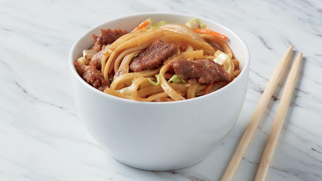 Beef Lo Mein · Soft Chinese noodles tossed with beef, cabbage, onions, carrots and Mongolian sauce. 880 cal/1770 cal.