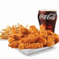 10 Piece - Hand-Breaded Chicken Tenders™ Box Combo · Premium, all-white meat chicken, hand dipped in buttermilk, lightly breaded and fried to a g...