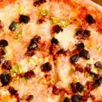 Blt Pizza · Red Sauce, Smoking Goos Jowl Bacon and Tallegio Cheese