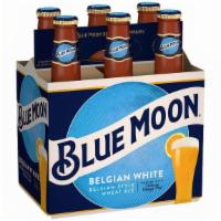 Blue Moon 6Pk · A wheat beer brewed with Valencia orange peel for a subtle sweetness and bright, citrus aroma.