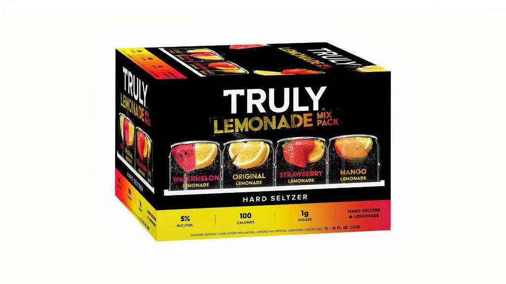 Truly Lemonade Seltzer Variety 12Pk · Truly Lemonade Seltzer Variety Pack. Flavor-rich lemonade meets a light and bubbly hard seltzer. 5.0% ABV.