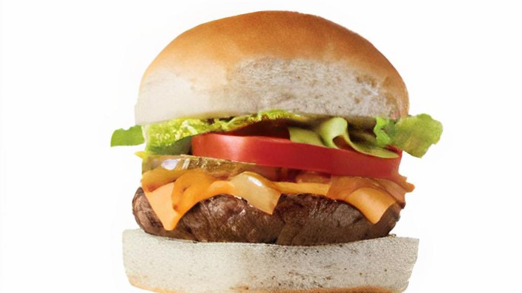 The 1921 Slider Cal 250 · 100% beef, seared and seasoned and topped with grilled onions, smoked cheddar cheese, lettuce, tomato and pickles