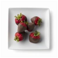 Belgian Chocolate Dipped Strawberry · 45 calories. Hand dipped in belgian milk chocolate.