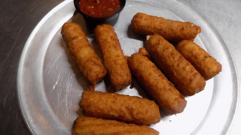 Mozzerella Sticks · Eight fried loaded with mozzarella cheese! Served with marinara or ranch.