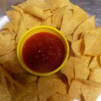 Chips & Salsa · We Deep fry our own chips! Hot or Mild! Just specify in your comments