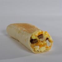 Grande Breakfast Burrito · Sausage, bacon, 3 Meat, Country Sausage or Country Fried Steak with scrambled eggs, American...