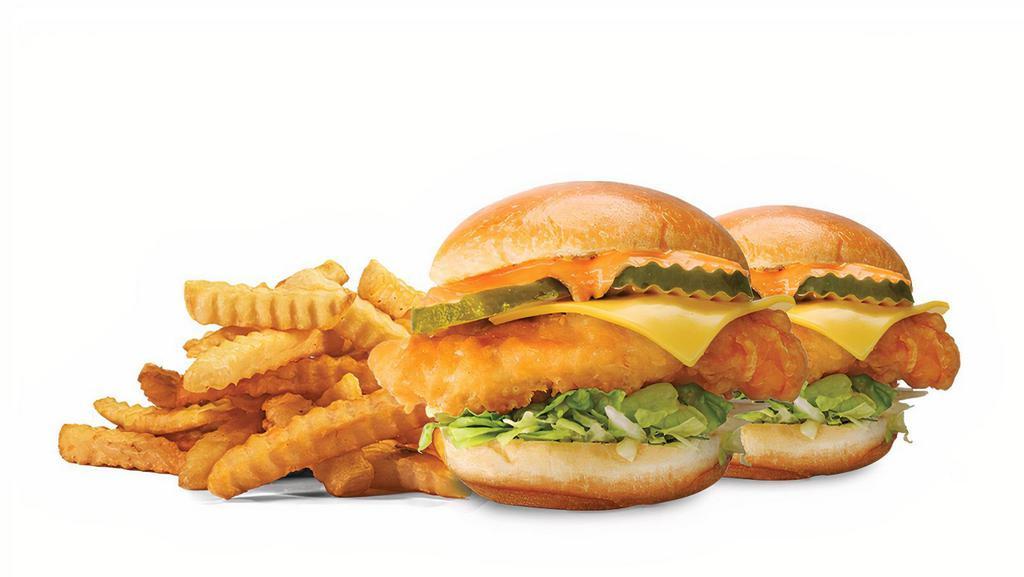 Box 9 // Fresh English Cod  · Our new Ice Atlantic Cod Slider comes with  Pickles, Savvy Sauce, Cheese + Lettuce