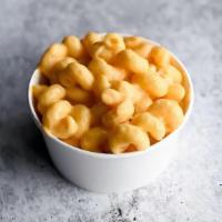 Mac & Cheese · Creamy, curly, picky-eater-pleasing mac & cheese, served with one kid's-sized side and drink
