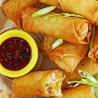 Chicken Spring Roll · Rolled appetizers filled with meat in addition to vegetables