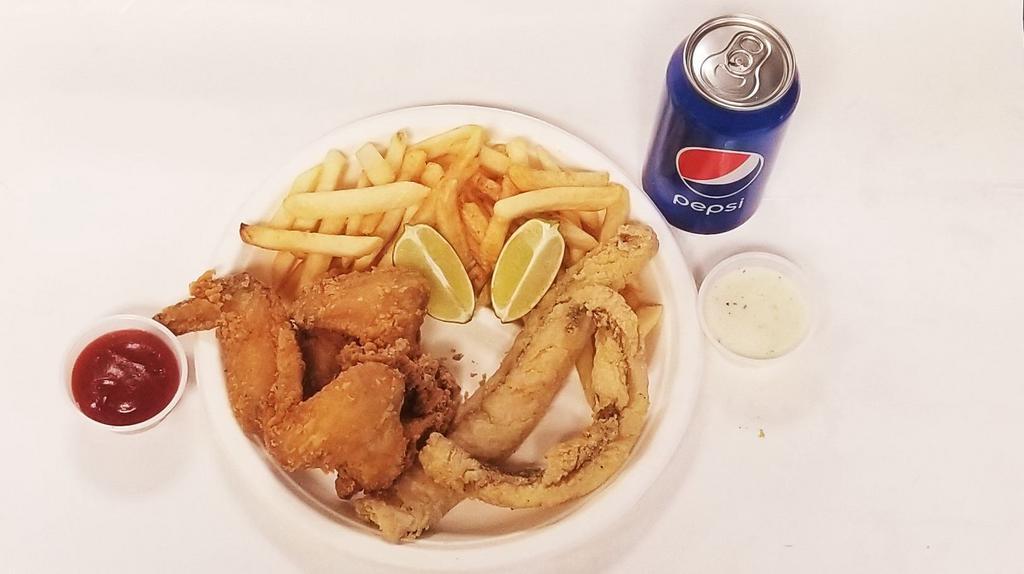 Combo 4 · Three wings &  two-piece whiting.