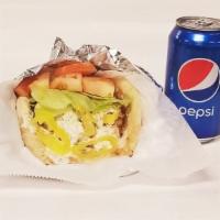 Super Chicken Gyro · (With lettuce, tomato, onions & sauce).