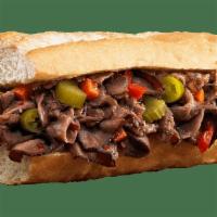 Italian Beef · Our famous roast beef, seasoned with our proprietary blend of Italian herbs and spices and s...