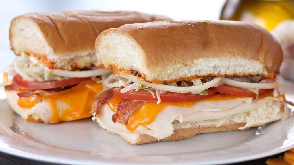 Turkey Bacon Chipotle · Made with cheddar and chipotle mayo.