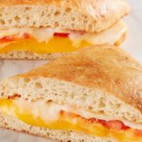 Four Cheese Melt · Provolone, Swiss, American, Parmesan and Tomato on Toasted Ciabatta.