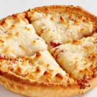Kids Pizza · Mozzarella and marinara in a deep dish crust. Comes with your choice of a side and a Mini Ch...