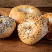 Traditional Bagels (1) · one each of Mish Mosh, Plain, Sesame, Salt & Poppy traditional bagels