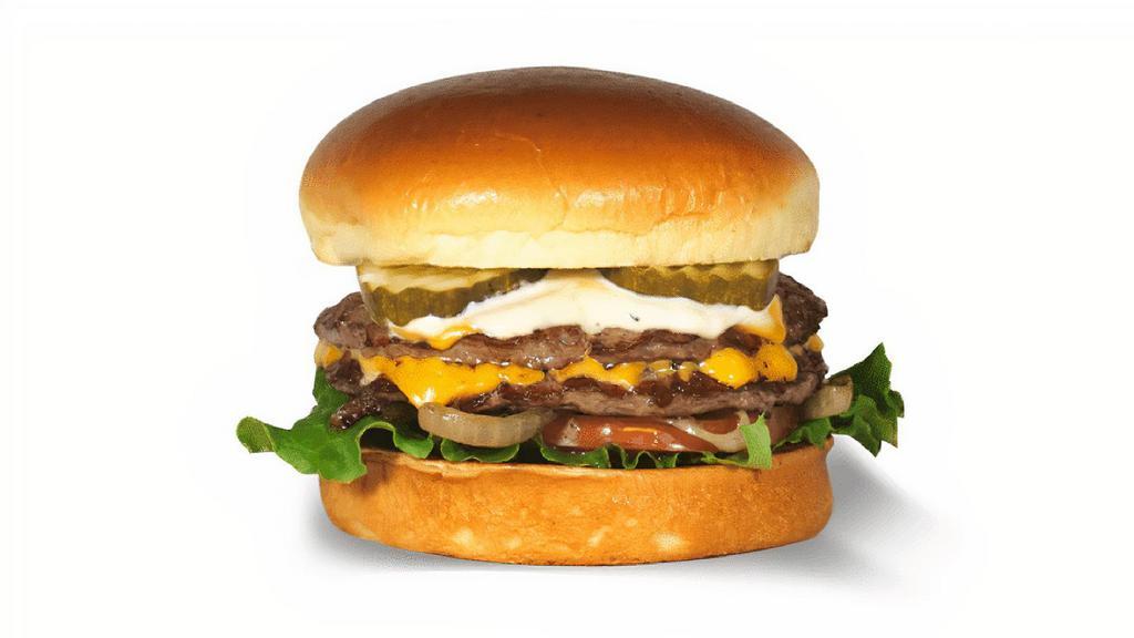 1/3 Lb Meathead · Double patty burger. 100% Certified Angus Beef, never frozen, no additives, no fillers. Served on toasted brioche bun. Choice of toppings.