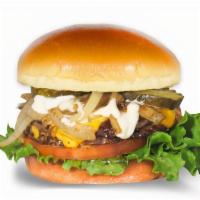 Texas Ranch · Double patty burger. 100% Certified Angus Beef, never frozen, no additives, no filler. Serve...