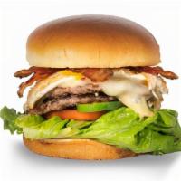 Cajun Sunrise · Double patty burger. 100% Certified Angus Beef, never frozen, no additives, no fillers. Serv...