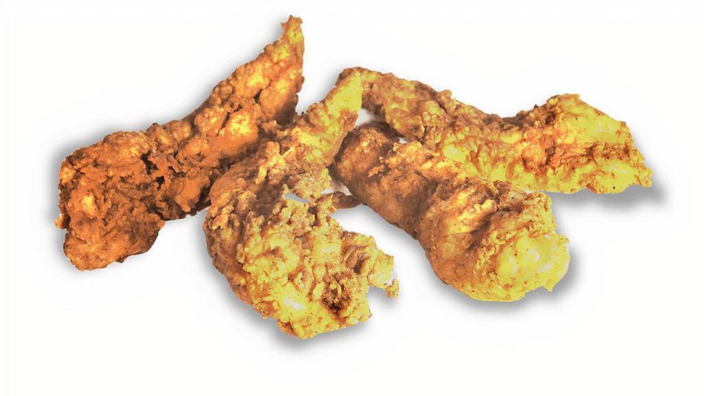 4 Piece Tenders · Four 100% antibiotic free chicken tenders, hand-breaded and made to order. Served with one Signature sauce.