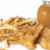 Chicken Tenders Meal · Two 100% antibiotic free chicken tenders, hand-breaded and made to order. Served with one Si...
