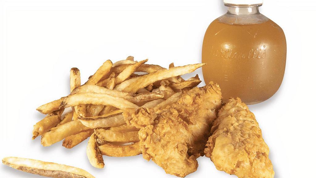Chicken Tenders Meal · Two 100% antibiotic free chicken tenders, hand-breaded and made to order. Served with one Signature sauce. Includes choice of side (junior portion of Signature Fresh-Cut Fries or carrot sticks with buttermilk ranch) and choice of drink.
