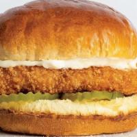 Cluckin Chicken Sandwich · Check out the NEW Chicken Tender Sandwich! Two crispy chicken tenders topped with pickles & ...