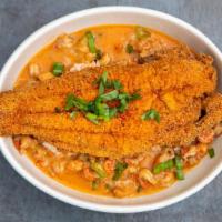 Wholesoul Sampler · Catfish filet, two wings that'll make you sing, 2 of our delicious sides, cornbread and dess...