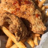 Nipsey Hussle · 2 Golden fried catfish filets with our specially seasoned fries.