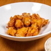 Sesame Chicken · Crispy with sweet soy, sesame seeds.