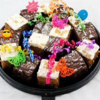 Assorted Cake Tray - 16Pc · Delicious assortment of Triple Chocolate Cake, Carrot Cake or Variety of Both