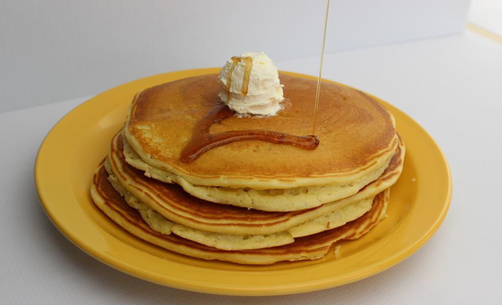Pancakes · Three original pancakes made from scratch.