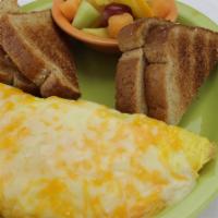 Cheese Omelette · A cheese-lover's dream! Delicious blend of baby swiss, yellow cheddar, and monterey jack che...