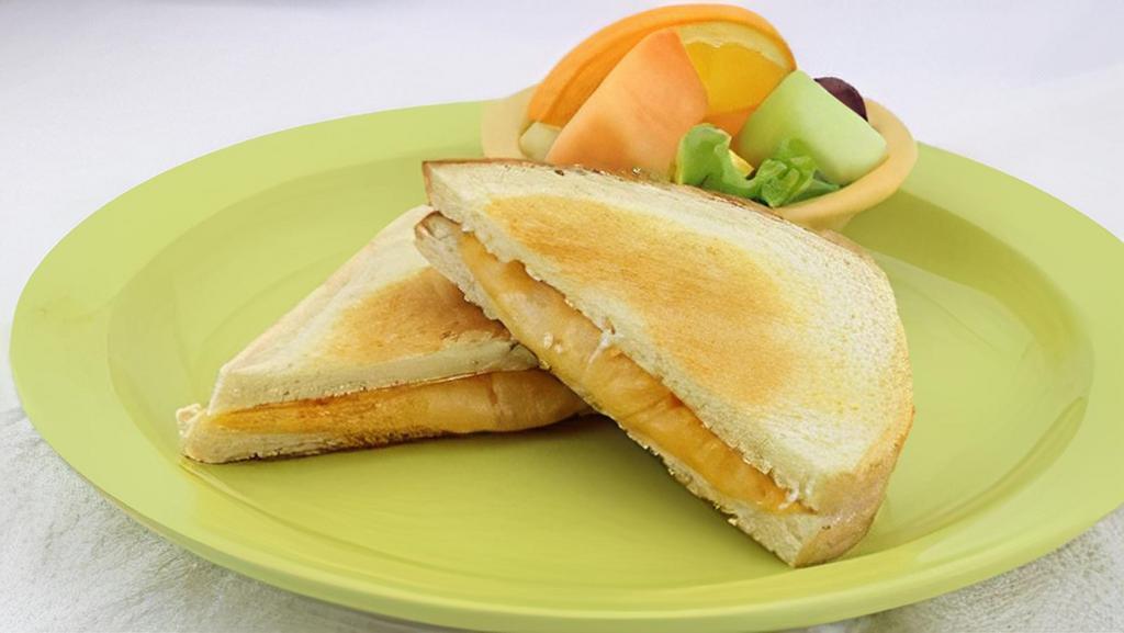 Grilled Cheese · Monterery Jack/cheddar on sourdough. Served with french fries
