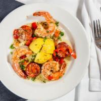 Mar Y Tierra · Grilled shrimp and chorizo. Gluten free.