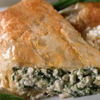 Olga'S Spinach & Cheese Pie · Creamy spinach and feta cheese, baked in flaky phyllo