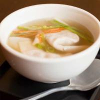 Wonton Soup (1) · Seasoned broth with filled wonton dumplings.