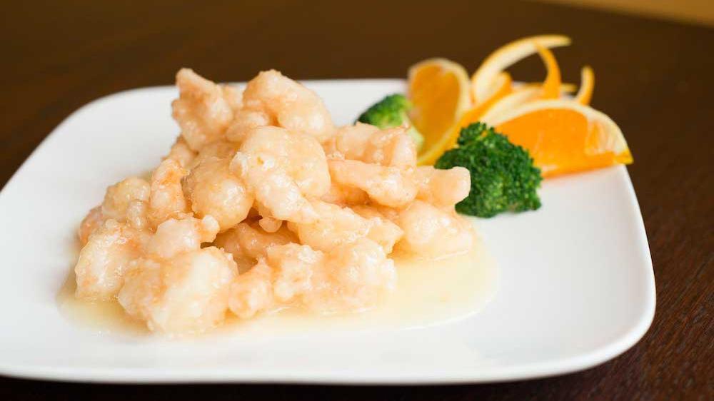 Crispy Shrimp With Lemon Sauce · Cooked until crispy and covered in a sweet and lemon sauce.