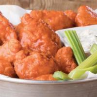 Boneless Wings · Tossed in: Buffalo/BBQ/Sweet Chili/Garlic Parm/Plain. Served with a side of ranch (adds 480 ...