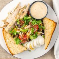 House Chicken Club Wrap · Grilled or fried chicken tenders, mixed greens, bacon, egg, shredded cheese and cherry tomat...