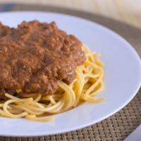 Chili Spaghetti · Steaming spaghetti covered with our original secret-recipe skyline chili.