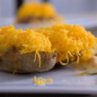 Cheddar Potato · Topped with margarine and shredded cheddar cheese.