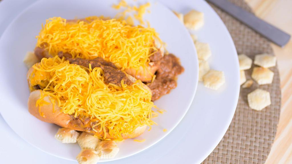 Kids' Coney Special · Our famous Chili Coney with or without cheese, small beverage and a special dessert.