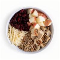 Adventure Bowl · Brown rice, roasted chicken, apples, local heritage Colby, craisins, sunflower seeds, olive ...