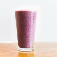 Purple Rain · Vegan and gluten-free. Banana, blueberries, strawberries, apple, and unflavored pea protein....