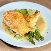 Chicken Alla Lemone · white wine pan sauce and asparagus