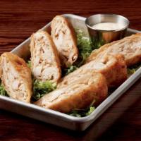 Jenn'S Chicken Egg Rolls · 1030 cal. egg rolls with chicken, caramelized onions & Swiss cheese served with honey-garlic...